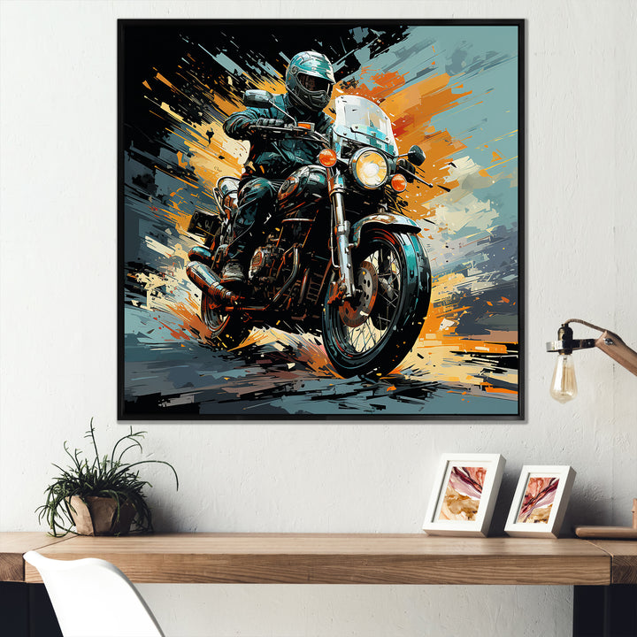 Dirt Bike Motorcycle Matrix - Motorcycle Canvas Wall Art
