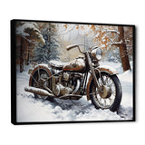War Rustic War Bike In Winter - Motorcycle Canvas Wall Art
