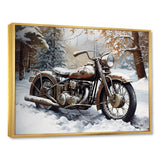 War Rustic War Bike In Winter - Motorcycle Canvas Wall Art