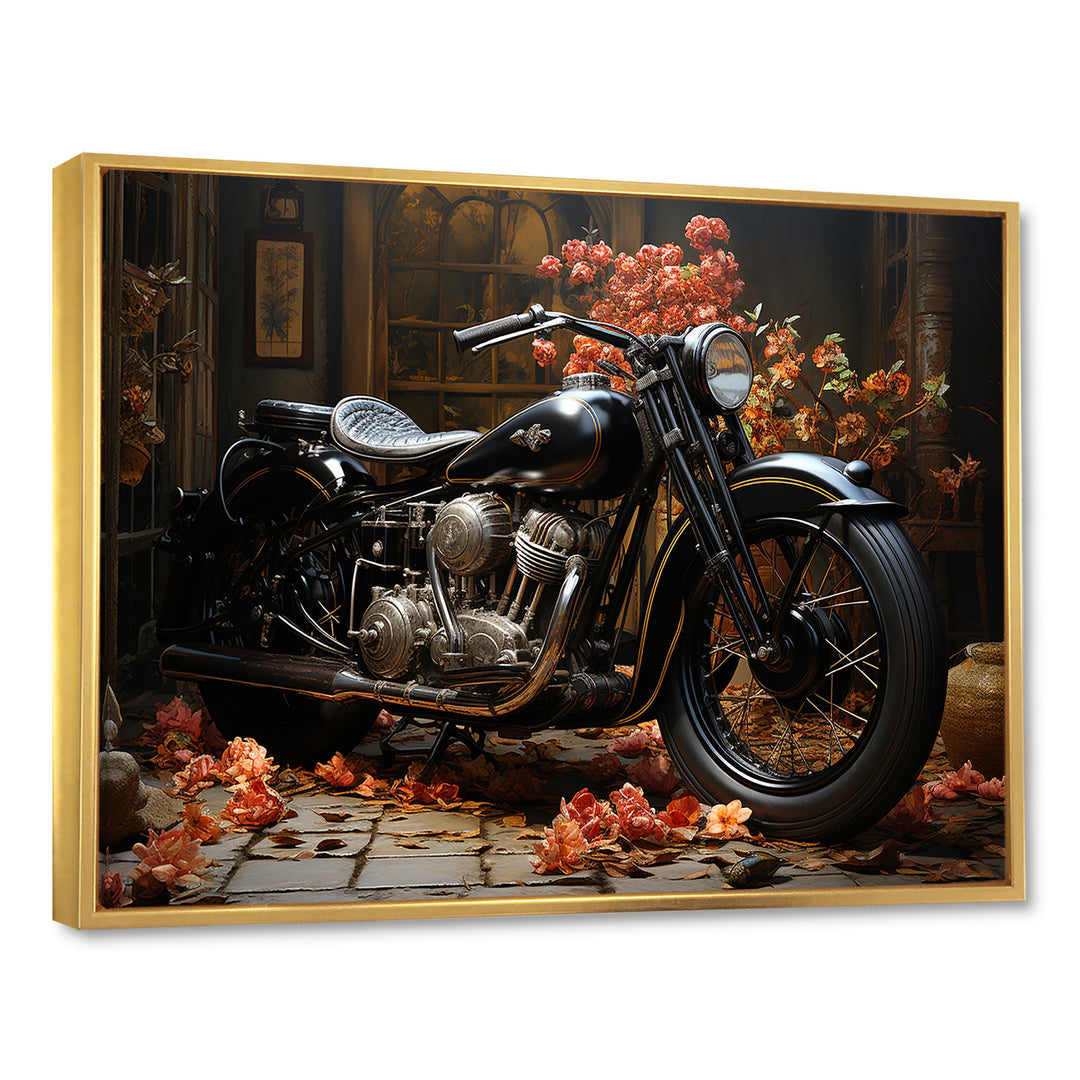 Noir Motorcycle Mystery - Motorcycle Canvas Wall Art