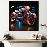 Pop Art Motor Cycle - Motorcycle Canvas Wall Art