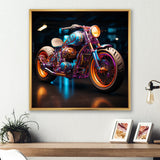 Pop Art Motor Cycle - Motorcycle Canvas Wall Art