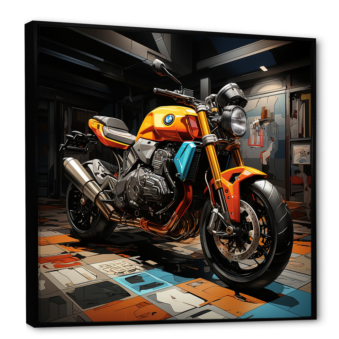 Pop Art Motorcycle - Motorcycle Canvas Wall Art