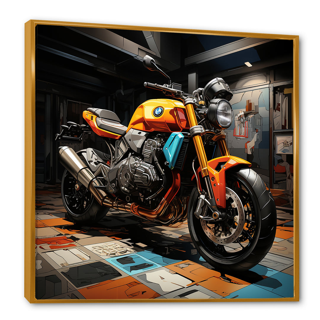 Pop Art Motorcycle - Motorcycle Canvas Wall Art