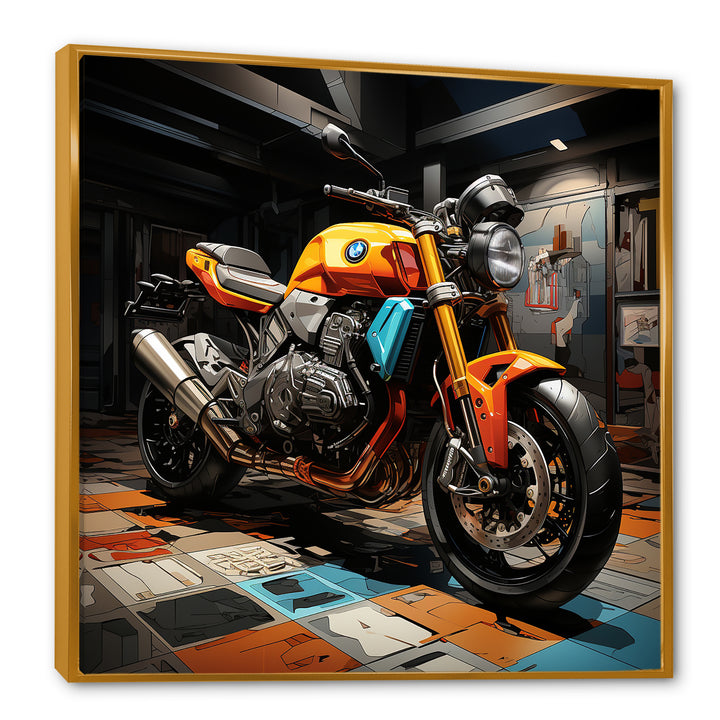 Pop Art Motorcycle - Motorcycle Canvas Wall Art