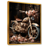 Rustic Adventure Flower Motorcycle - Motorcycle Canvas Wall Art