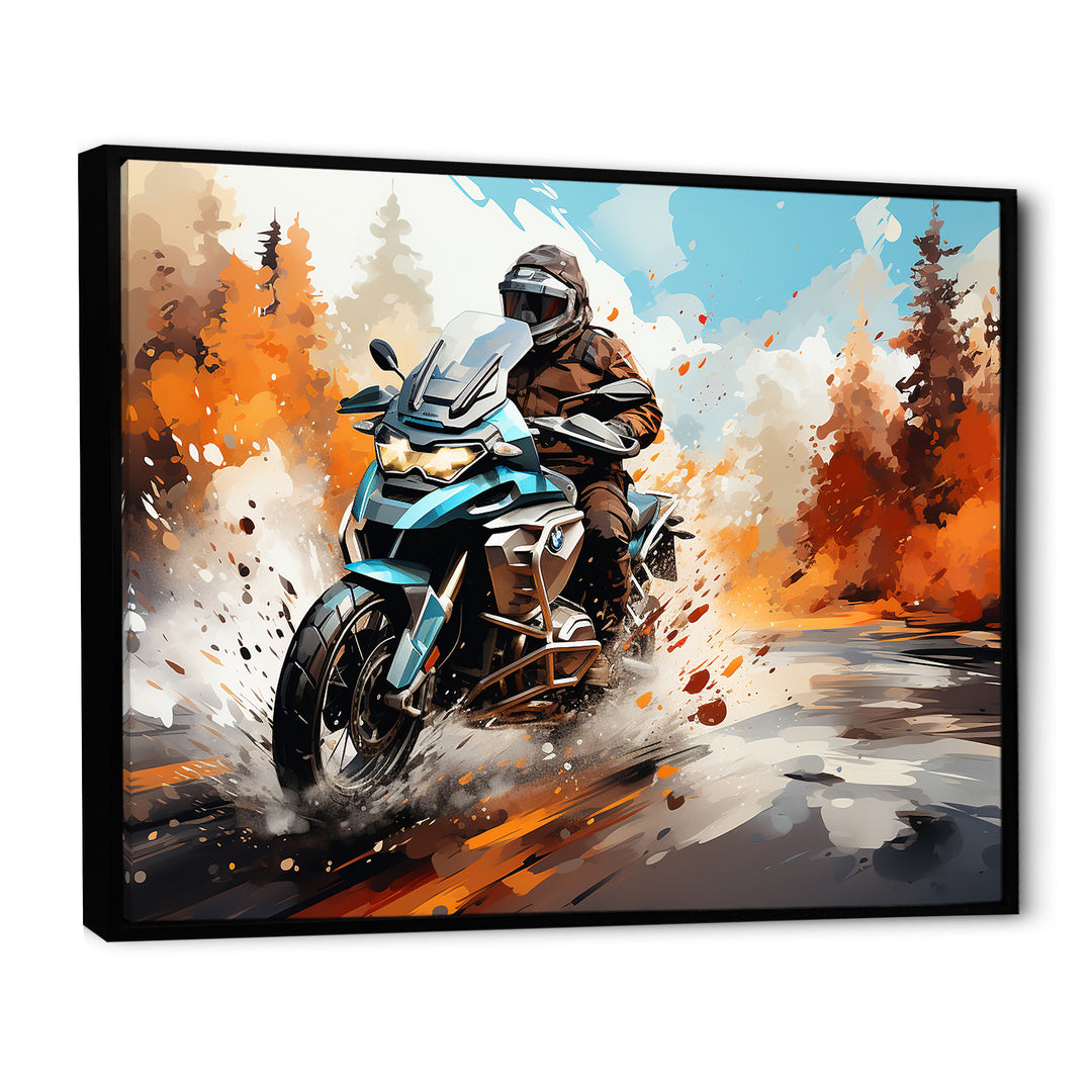 Watercolor Motorcycle Speedster Path - Motorcycle Canvas Wall Art