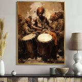 Traditional African Drum Drama - Music Canvas Wall Art