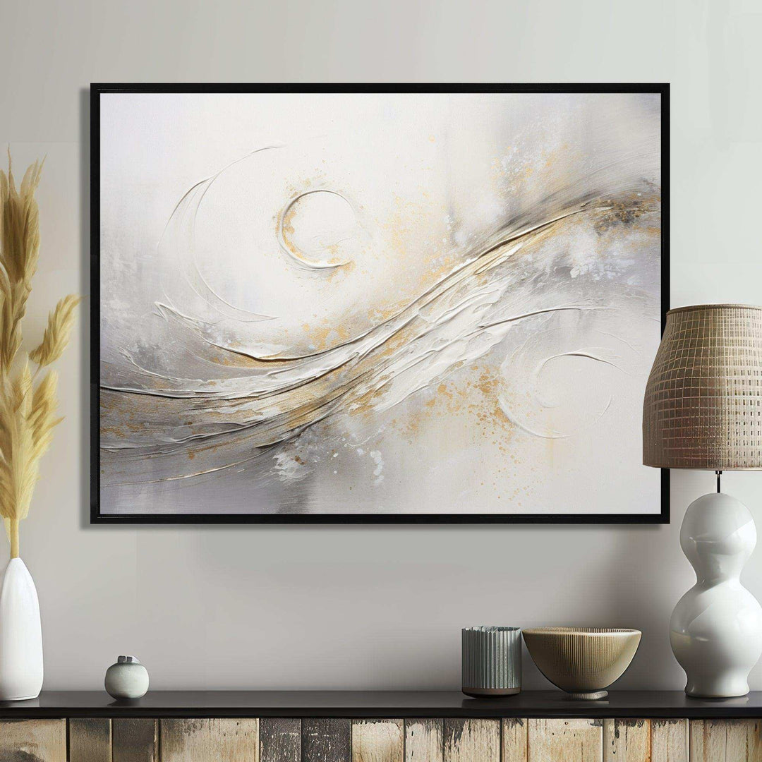 Abstract Music Note Silver Grace - Music Canvas Wall Art