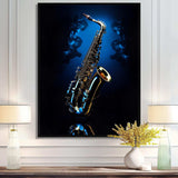 Saxophone Midnight Blue II - Music Canvas Wall Art