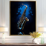 Saxophone Midnight Blue II - Music Canvas Wall Art