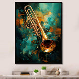 Trombone Tribute Jazzed Jade - Music Canvas Wall Art