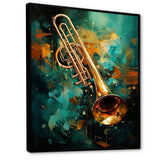 Trombone Tribute Jazzed Jade - Music Canvas Wall Art