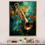 Trombone Tribute Jazzed Jade - Music Canvas Wall Art