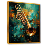 Trombone Tribute Jazzed Jade - Music Canvas Wall Art