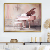 Pink Pastel Piano Play IV - Music Canvas Wall Art