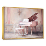 Pink Pastel Piano Play IV - Music Canvas Wall Art