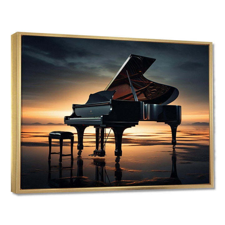 Piano Symphony In Silhouette I - Music Canvas Wall Art