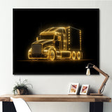 Neon Light Strips Trailer Truck - Car/Van Canvas Wall Art