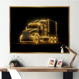 Neon Light Strips Trailer Truck - Car/Van Canvas Wall Art