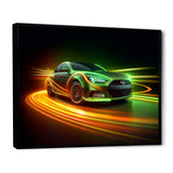 Neon Light Strips Car Drifting - Cars Drifting Canvas Wall Art