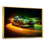 Neon Light Strips Car Drifting - Cars Drifting Canvas Wall Art