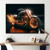 Neon Light Strips Motorcycle - Car/Van Canvas Wall Art