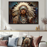 Native Honor Traditional Warrior I - People Canvas Wall Art