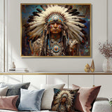 Native Honor Traditional Warrior I - People Canvas Wall Art