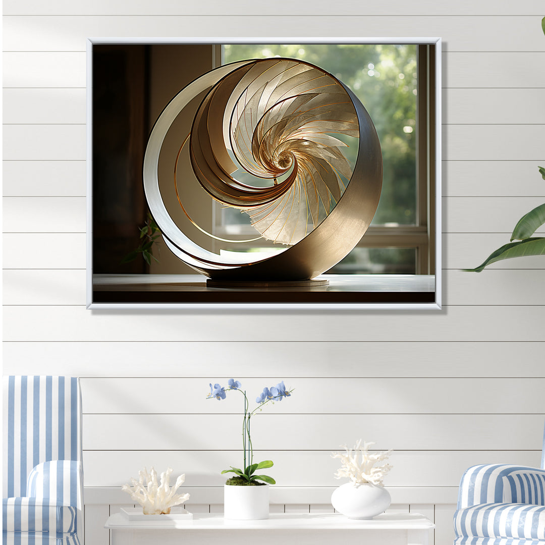 Bronze Beauty Nautilus Vortex - Nautilus Canvas Wall Art
