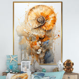 Golden Nautilus Spiral - Nautilus Wall Art Prints