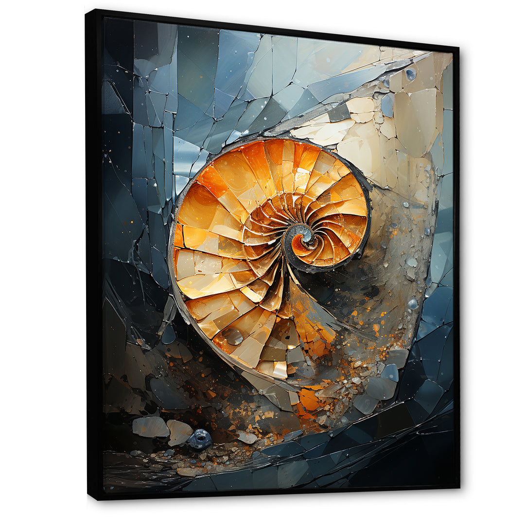 Golden Sea Sheel Spiral - Gold Nautilus Wall Art