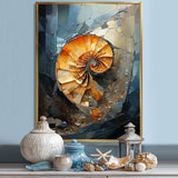 Golden Sea Sheel Spiral - Gold Nautilus Wall Art
