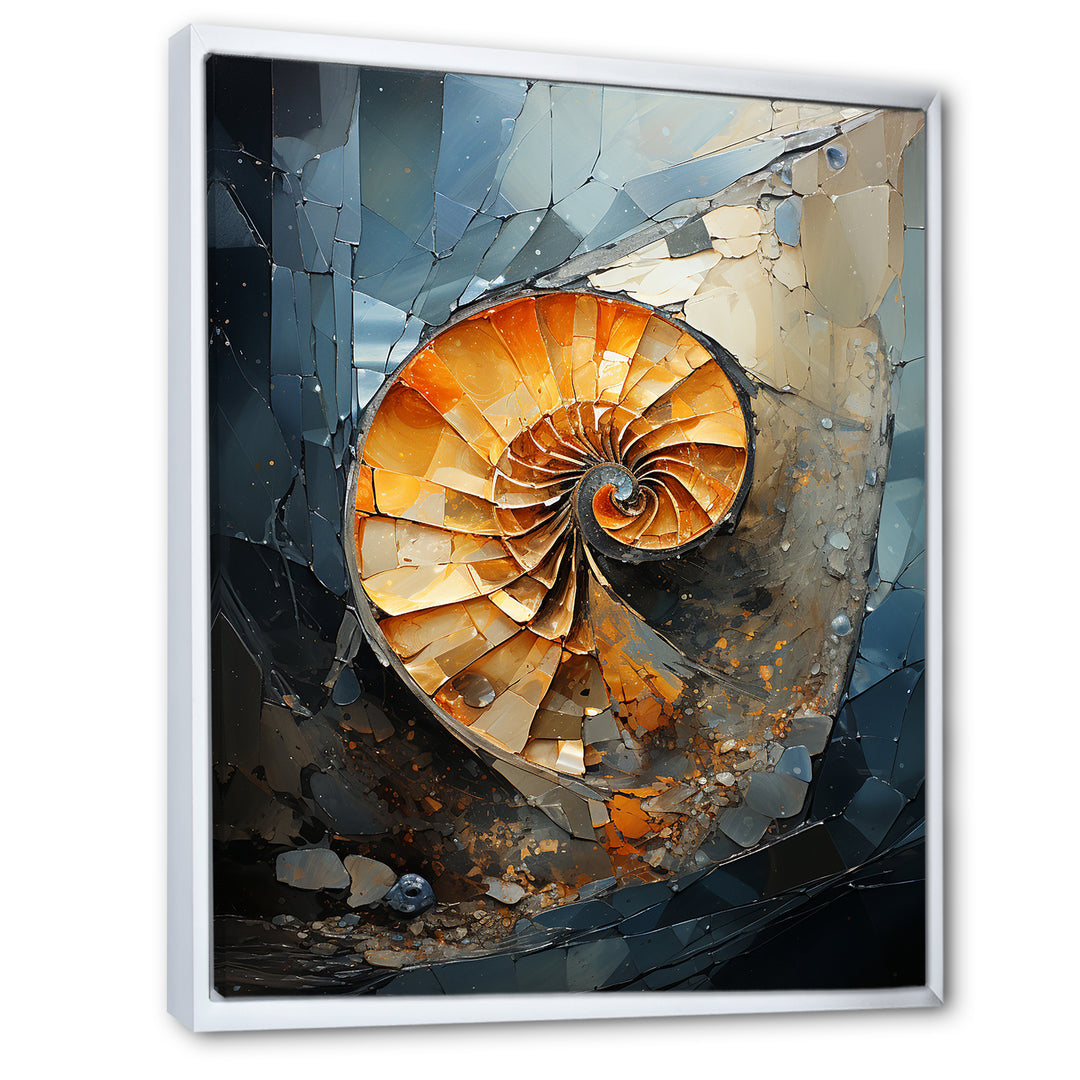 Golden Sea Sheel Spiral - Gold Nautilus Wall Art