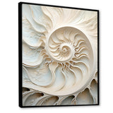 Ivory Infinity Sea Sheel Spiral - Nautilus Framed Canvas Art
