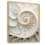 Ivory Infinity Sea Sheel Spiral - Nautilus Framed Canvas Art