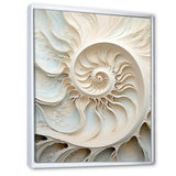 Ivory Infinity Sea Sheel Spiral - Nautilus Framed Canvas Art