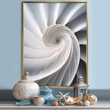 Ivory Sea Sheel Infinity Spiral - Nautilus Large Canvas Wall Art