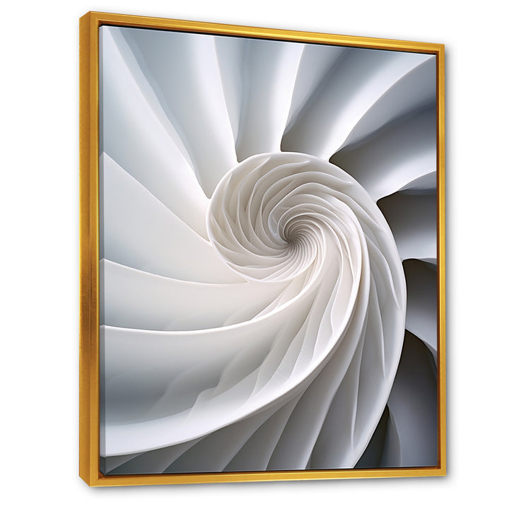 Ivory Sea Sheel Infinity Spiral - Nautilus Large Canvas Wall Art