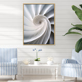 Ivory Sea Sheel Infinity Spiral - Nautilus Large Canvas Wall Art