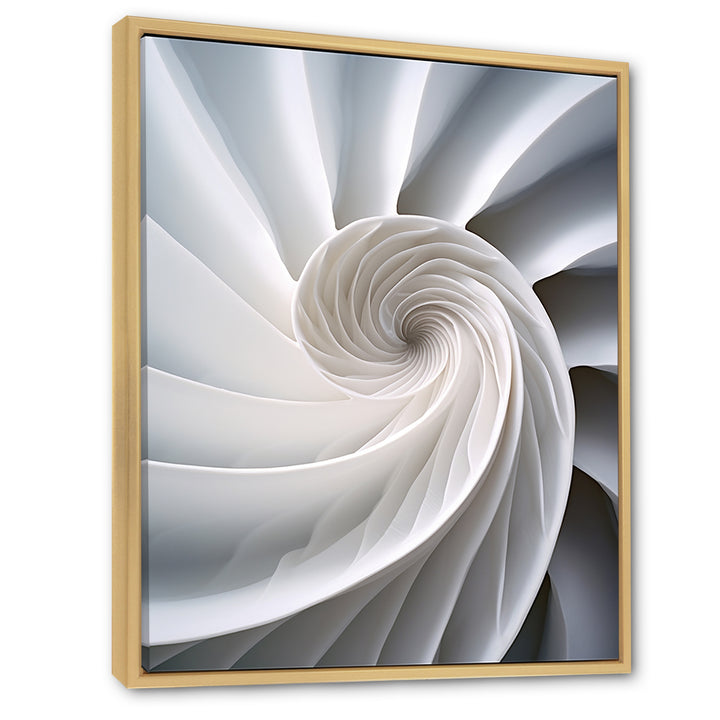Ivory Sea Sheel Infinity Spiral - Nautilus Large Canvas Wall Art