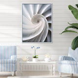 Ivory Sea Sheel Infinity Spiral - Nautilus Large Canvas Wall Art