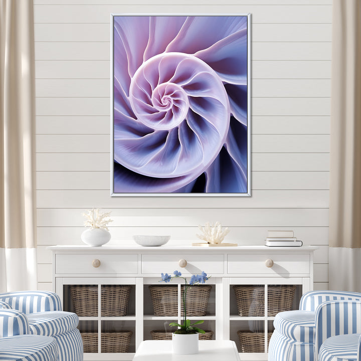 Lavender Sea Sheel Infinity Spiral - Nautilus Home Decor Art