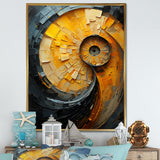 Lemon Labyrinth Nautilus Spiral - Nautilus Living Room Wall Art