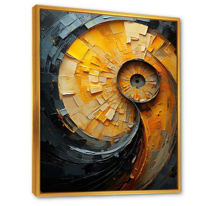 Lemon Labyrinth Nautilus Spiral - Nautilus Living Room Wall Art