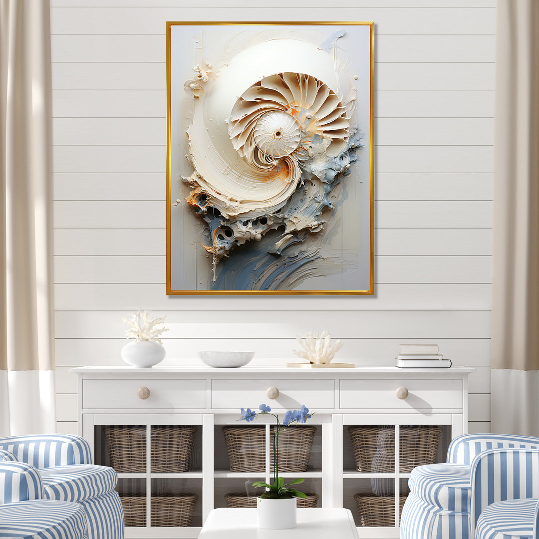 Abstract Snails Nautilus - Nautilus Canvas Wall Art