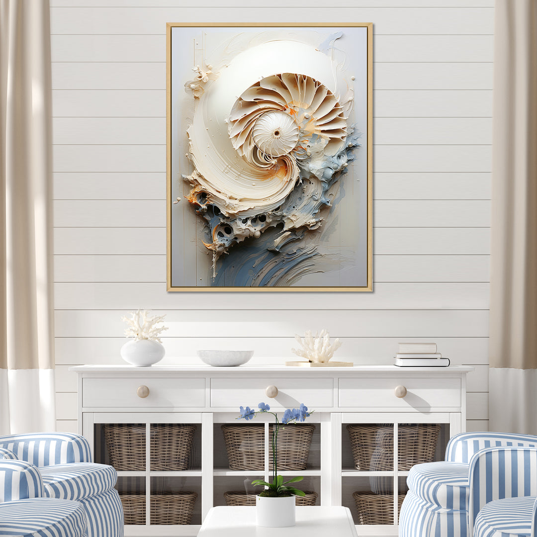 Abstract Snails Nautilus - Nautilus Canvas Wall Art