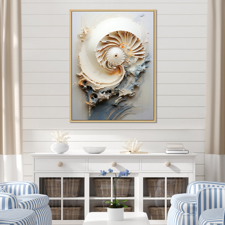 Abstract Snails Nautilus - Nautilus Canvas Wall Art