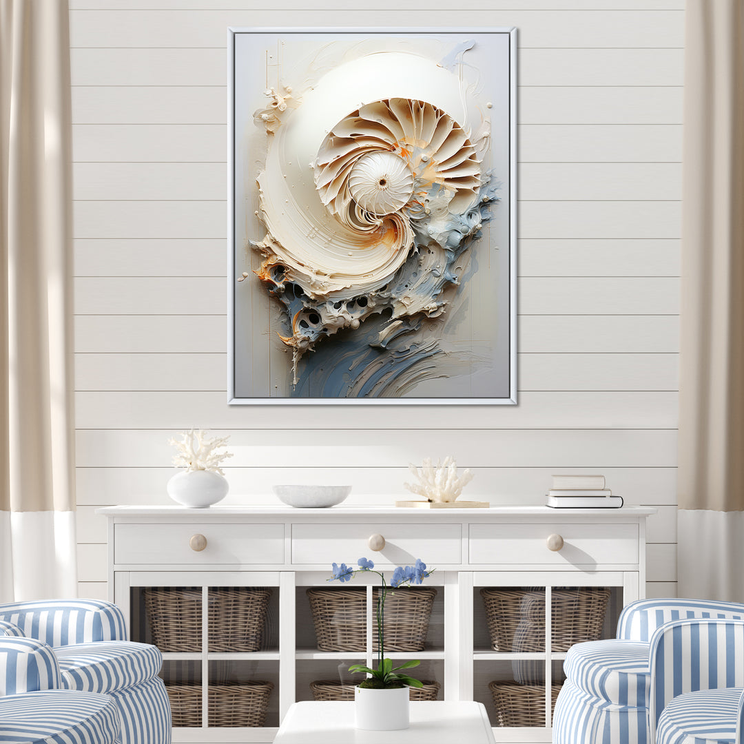 Abstract Snails Nautilus - Nautilus Canvas Wall Art