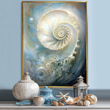 Blue And White Nautilus Pearl Passage - Nautilus Wall Art Prints